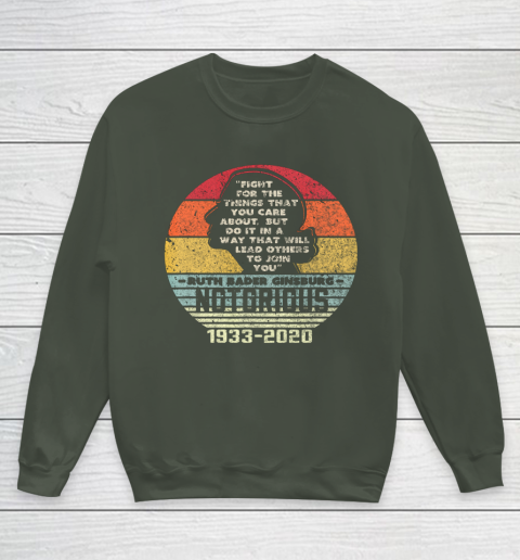 Notorious RBG 1933  2020 Fight For The Things You Care About Youth Sweatshirt 8