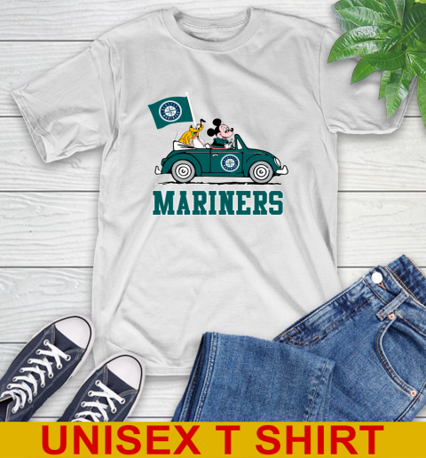 MLB Baseball Seattle Mariners Pluto Mickey Driving Disney Shirt T-Shirt