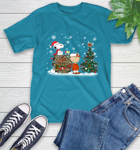 MLB Baltimore Orioles Snoopy Charlie Brown Christmas Baseball Commissioner's Trophy T-Shirt 9