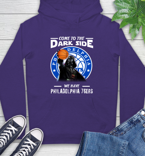 NBA Come To The Dark Side We Have Philadelphia 76ers Star Wars Darth Vader Basketball Hoodie 5