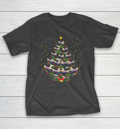 Dragonfly Christmas Tree Santa Dragonfly Bird Xmas Gift T-Shirt