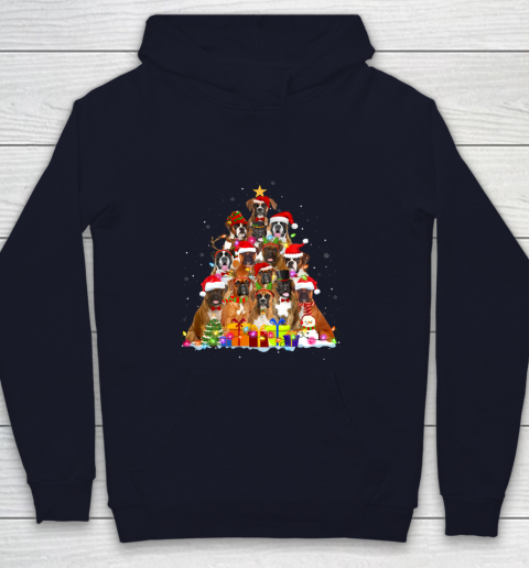 Christmas Pajama Boxer Tree Xmas Gifts Dog Dad Mom Youth Hoodie 2