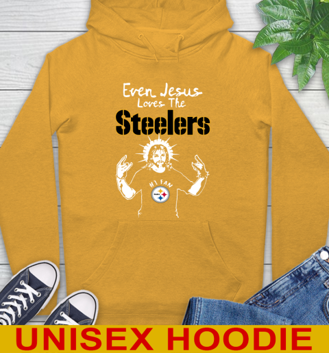 Pittsburgh Steelers NFL Football Even Jesus Loves The Steelers Shirt Hoodie 2