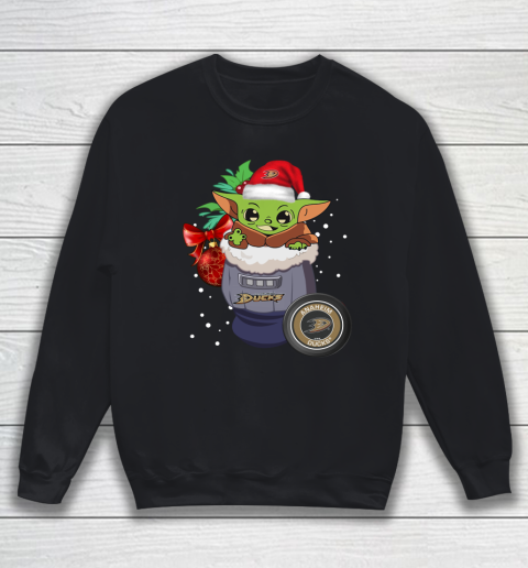 Anaheim Ducks Christmas Baby Yoda Star Wars Funny Happy NHL Sweatshirt
