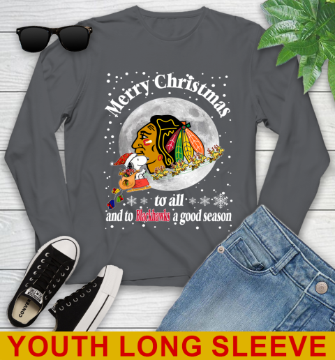Chicago Blackhawks Merry Christmas To All And To Blackhawks A Good Season NHL Hockey Sports Youth Long Sleeve 9