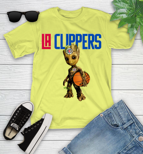 LA Clippers NBA Basketball Groot Marvel Guardians Of The Galaxy Youth T-Shirt 9 LA Clippers NBA Basketball Groot Marvel Guardians Of The Galaxy Youth T-Shirt - Image 9
