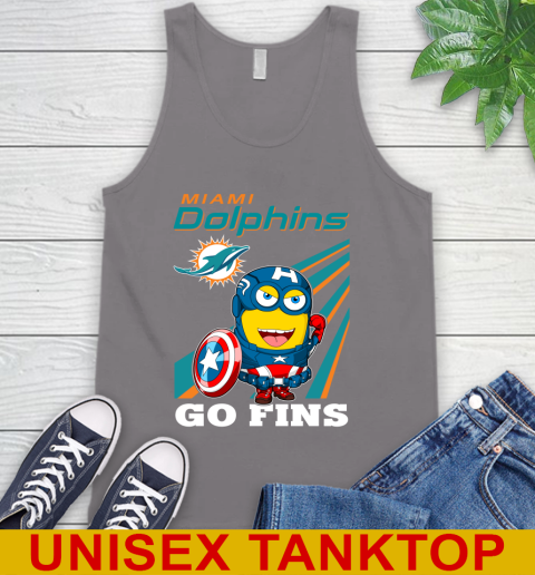 NFL Football Miami Dolphins Captain America Marvel Avengers Minion Shirt Tank Top 6