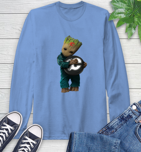 NHL Groot Guardians Of The Galaxy Hockey Sports Calgary Flames Long Sleeve T-Shirt 11