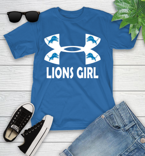 NFL Detroit Lions Girl Under Armour Football Sports Youth T-Shirt 12