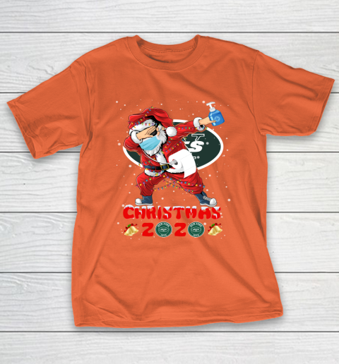 New York Jets Funny Santa Claus Dabbing Christmas 2020 NFL T-Shirt 4