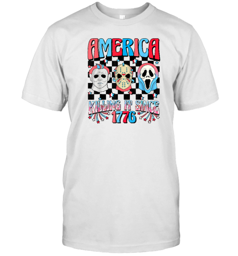 Funny America Killing IT Since 1776 Horror 4th Of July USA T-Shirt