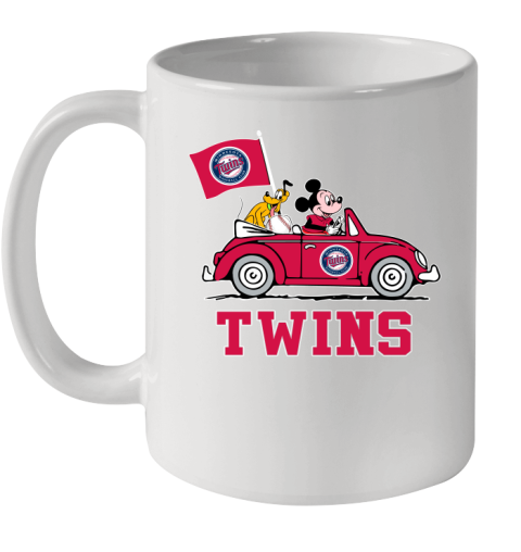 MLB Baseball Minnesota Twins Pluto Mickey Driving Disney Shirt Ceramic Mug 11oz