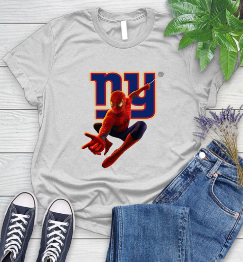 NFL Spider Man Avengers Endgame Football New York Giants Women's T-Shirt