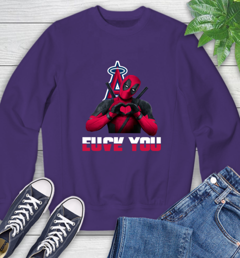 MLB Los Angeles Angels Deadpool Love You Fuck You Baseball Sports Sweatshirt 4