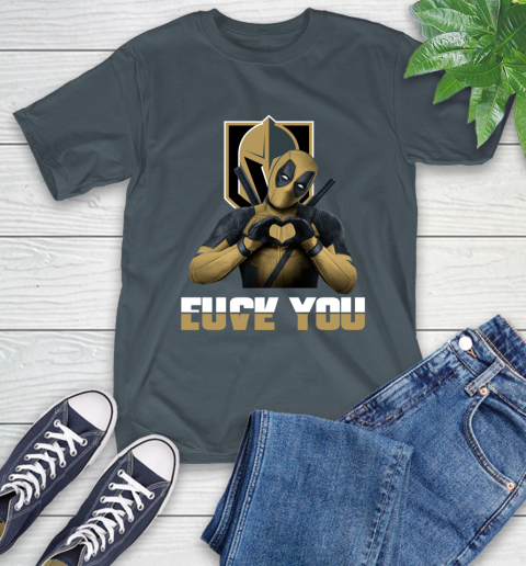 NHL Vegas Golden Knights Deadpool Love You Fuck You Hockey Sports T-Shirt 10