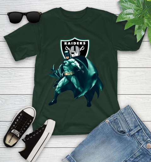 NFL Batman Football Sports Oakland Raiders Youth T-Shirt 5