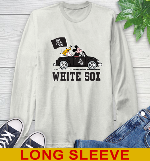 MLB Baseball Chicago White Sox Pluto Mickey Driving Disney Shirt Long Sleeve T-Shirt 12