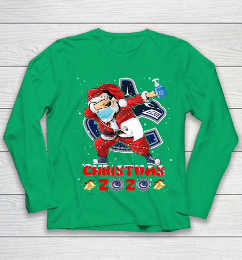 Vancouver Canucks Funny Santa Claus Dabbing Christmas 2020 NHL Youth Long Sleeve 4