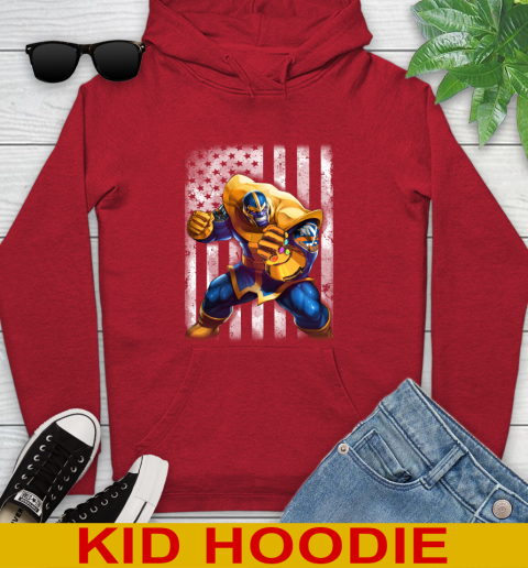 NHL Hockey New York Islanders Thanos Marvel American Flag Shirt Youth Hoodie 11