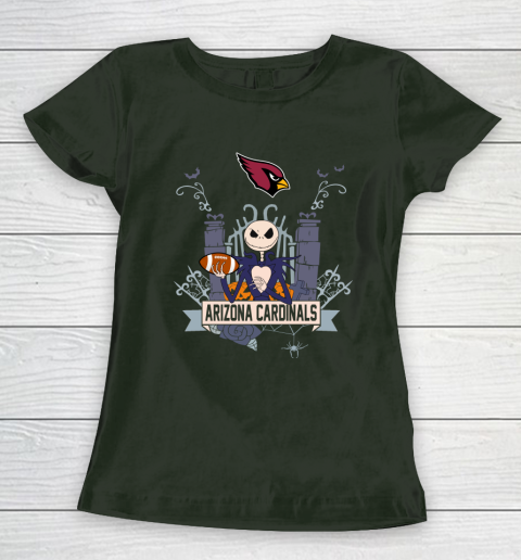 NFL Arizona Cardinals Football Jack Skellington Halloween Women's T-Shirt 4