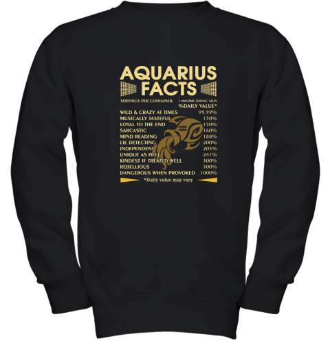 Zodiac Aquarius Facts Awesome Zodiac Sign Daily Value Youth Sweatshirt