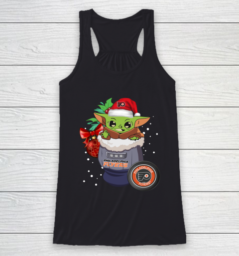 Philadelphia Flyers Christmas Baby Yoda Star Wars Funny Happy NHL Racerback Tank