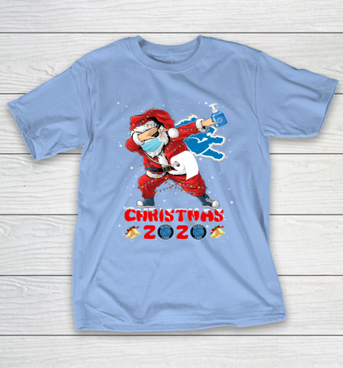 Detroit Lions Funny Santa Claus Dabbing Christmas 2020 NFL T-Shirt 10