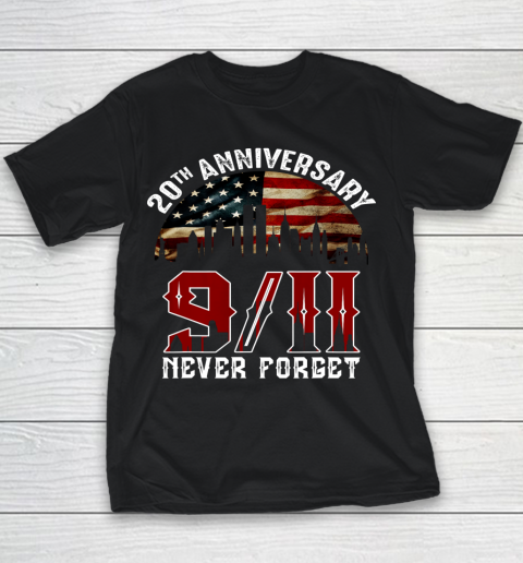 Never Forget 9 11 20th Anniversary Patriot Day 2021 Youth T-Shirt