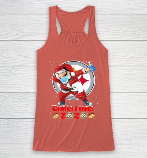 Pittsburgh Steelers Funny Santa Claus Dabbing Christmas 2020 NFL Racerback Tank 3