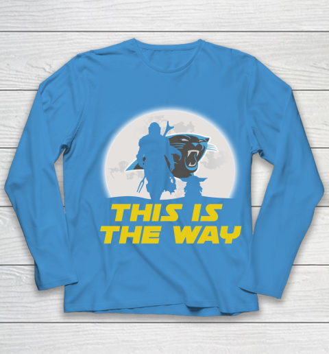 Carolina Panthers NFL Football Star Wars Yoda And Mandalorian This Is The Way Youth Long Sleeve 5