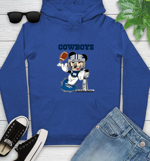 NFL Dallas Cowboys Mickey Mouse Disney Super Bowl Football T Shirt Youth Hoodie 9