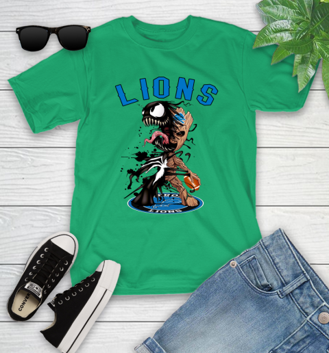NFL Detroit Lions Football Venom Groot Guardians Of The Galaxy Youth T-Shirt 6