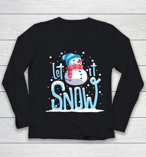Christmas Snowman Let it Snow Youth Long Sleeve