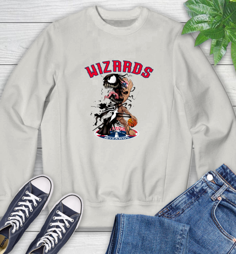 NBA Washington Wizards Basketball Venom Groot Guardians Of The Galaxy Sweatshirt 12