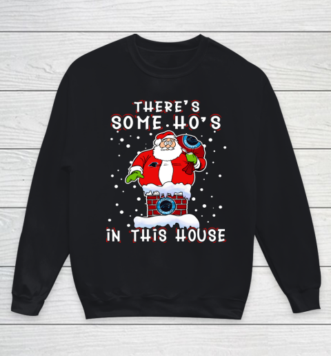 Carolina Panthers Christmas There Is Some Hos In This House Santa Stuck In The Chimney NFL Youth Sweatshirt