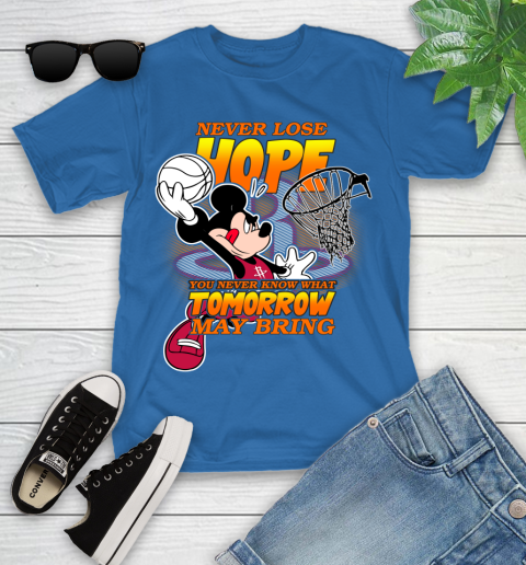 Houston Rockets NBA Basketball Mickey Disney Never Lose Hope Youth T-Shirt 12