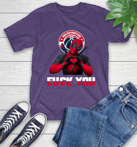 NBA Washington Wizards Deadpool Love You Fuck You Basketball Sports T-Shirt 5