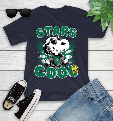 NHL Hockey Dallas Stars Cool Snoopy Shirt Youth T-Shirt 2