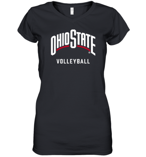 Ohio State Buckeyes Volleyball Scarlet Women's V-Neck T-Shirt