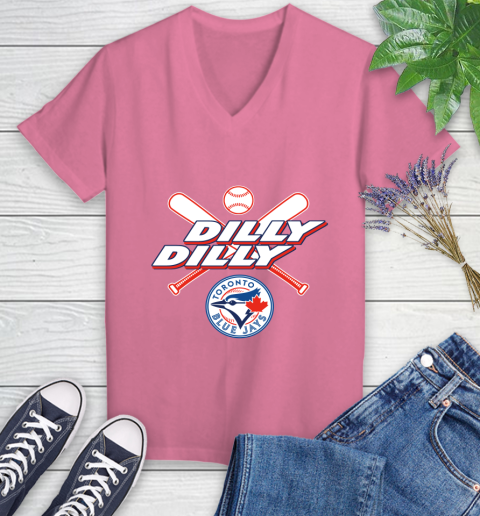 MLB Toronto Blue Jays Dilly Dilly Baseball Sports Women's V-Neck T-Shirt 13