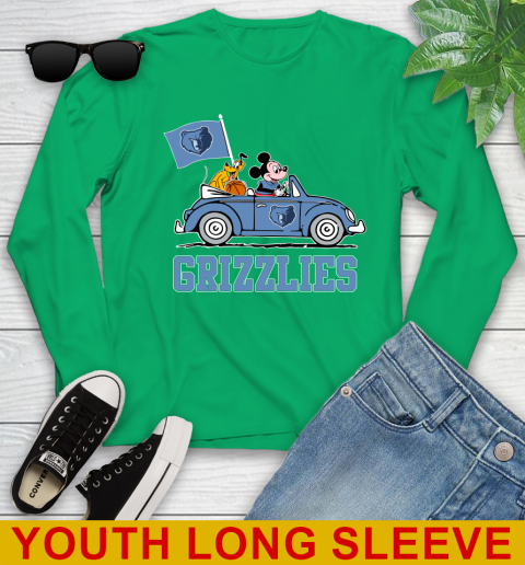 NBA Basketball Memphis Grizzlies Pluto Mickey Driving Disney Shirt Youth Long Sleeve 7