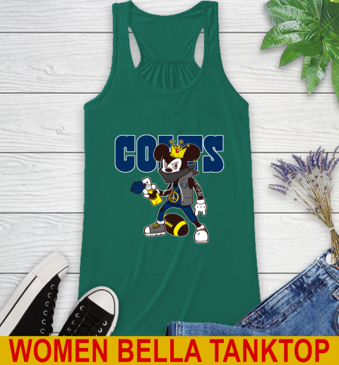 Indianapolis Colts NFL Football Mickey Peace Sign Sports Racerback Tank 7