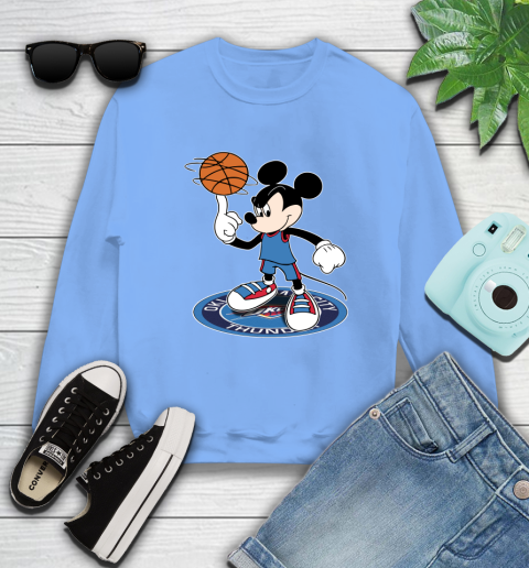 NBA Basketball Oklahoma City Thunder Cheerful Mickey Disney Shirt Sweatshirt 11