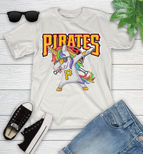 Pittsburgh Pirates MLB Baseball Funny Unicorn Dabbing Sports Youth T-Shirt 12
