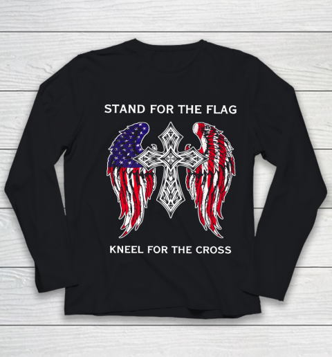 David Dorn Stand for the Flag kneel for the Cross Youth Long Sleeve