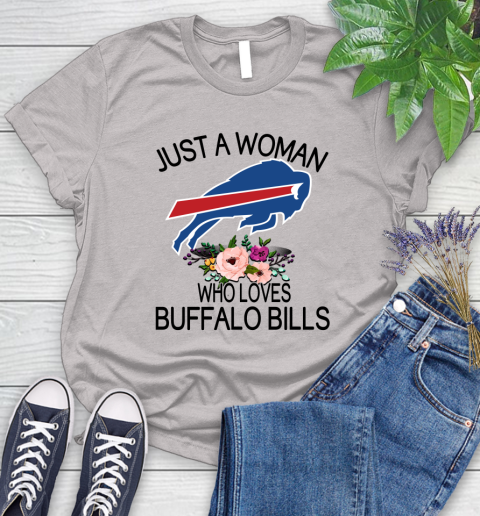 NFL Just A Woman Who Loves Buffalo Bills Football Sports Women's T-Shirt 10