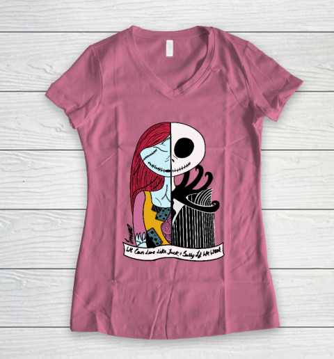 Jack and Sally  Blink 182 I Miss You Women's V-Neck T-Shirt 7