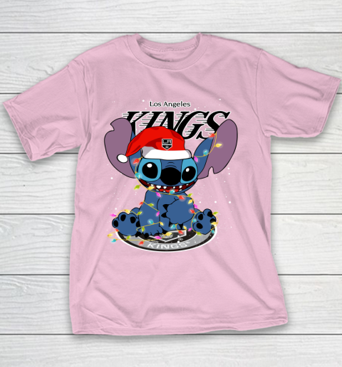 Los Angeles Kings NHL Hockey noel stitch Christmas Youth T-Shirt 5