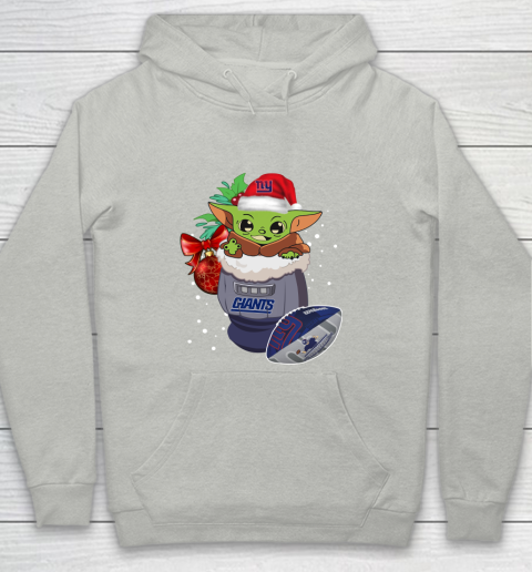New York Giants Christmas Baby Yoda Star Wars Funny Happy NFL Youth Hoodie 2