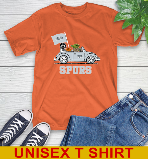 NBA Basketball San Antonio Spurs Darth Vader Baby Yoda Driving Star Wars Shirt T-Shirt 5